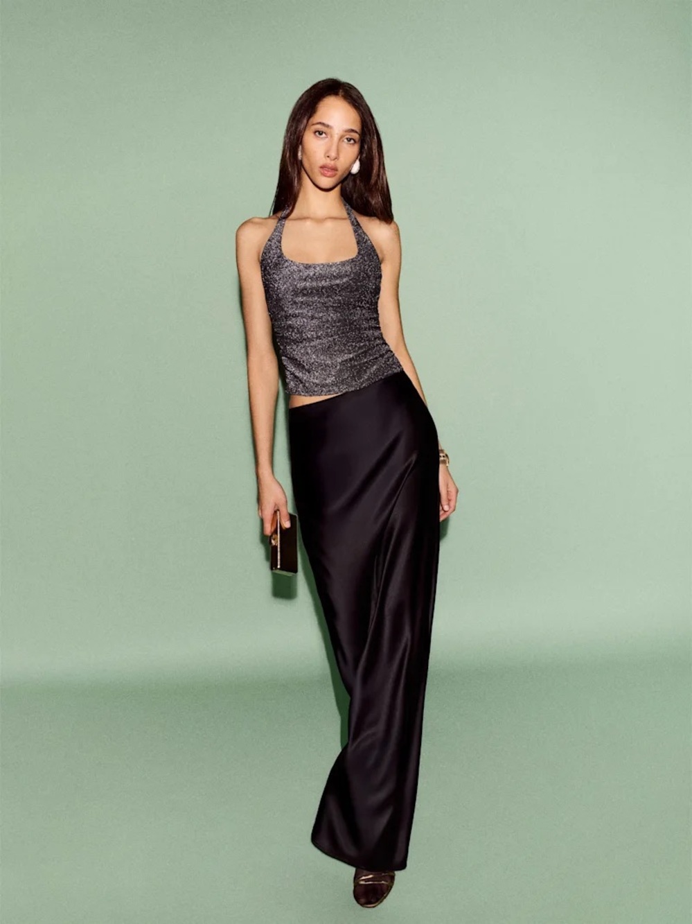 Reformation Bella Satin Maxi Skirt